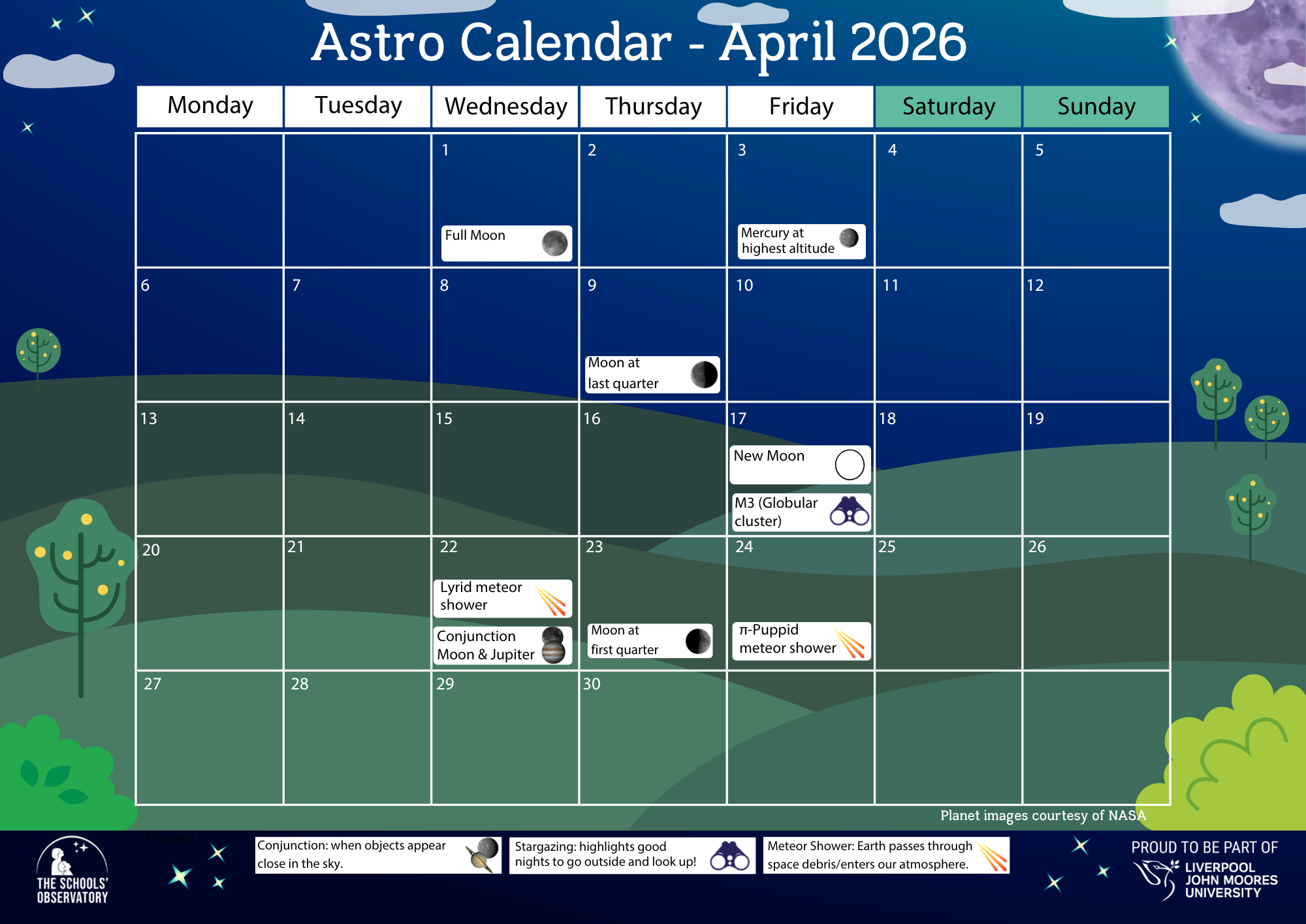Image of April's Astro Calendar